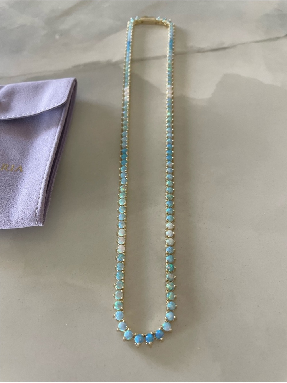 NWT Melinda Maria Gold “Not Your Basic Ombré Tennis Necklace” - Picture 3 of 8